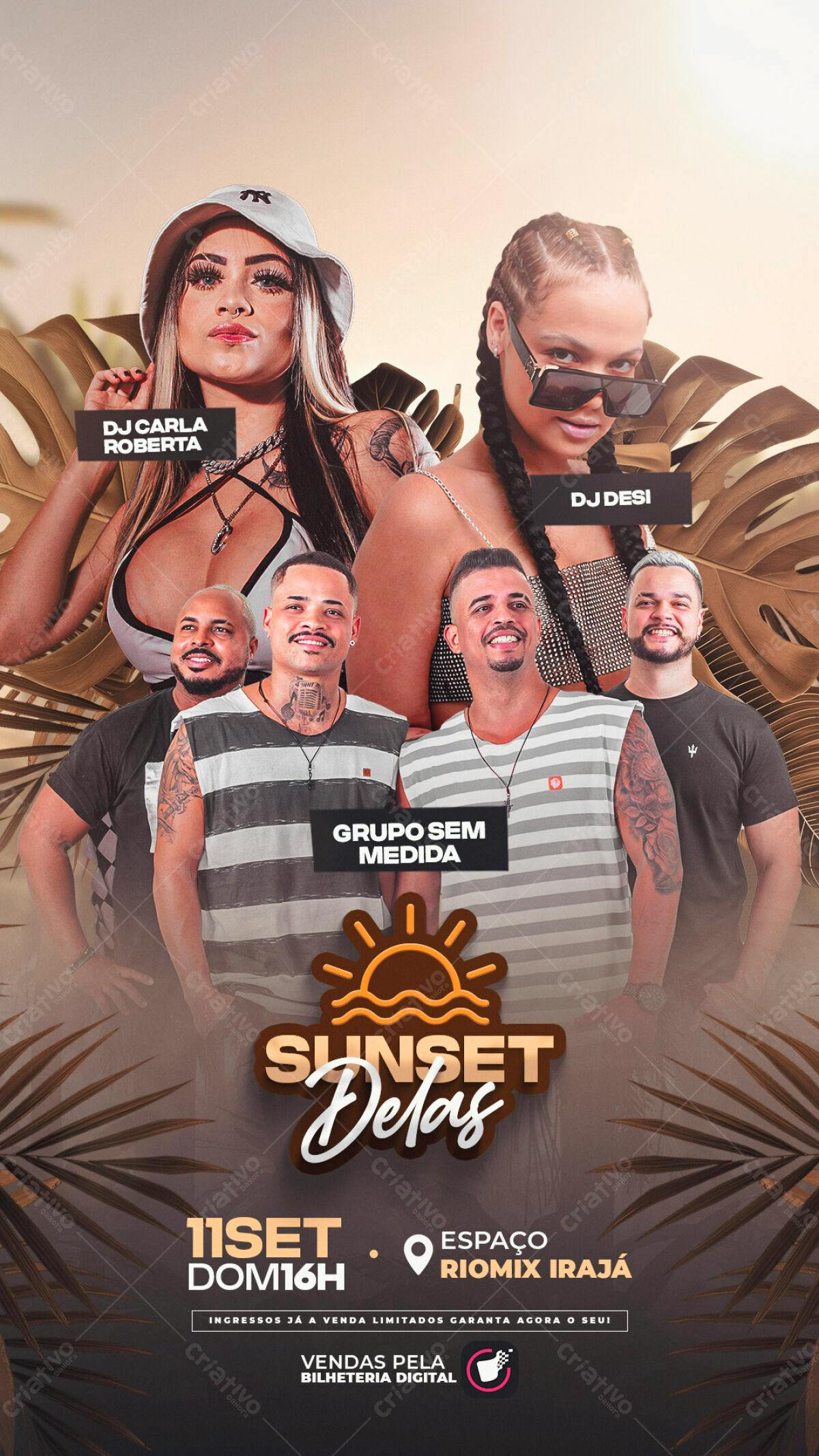 Flyer Festa Sunset Delas PSD Editável