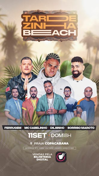 Flyer evento tardezinha beach story