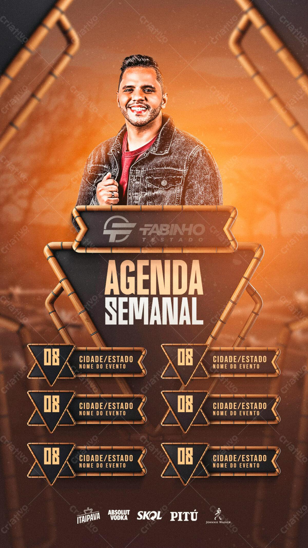 Flyer Agenda Semanal Tabinho PSD Editável