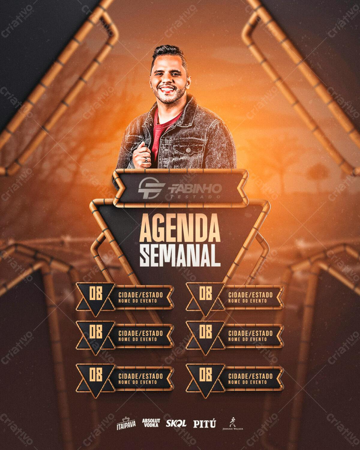 Flyer para Agenda Semanal de Shows PSD Editável