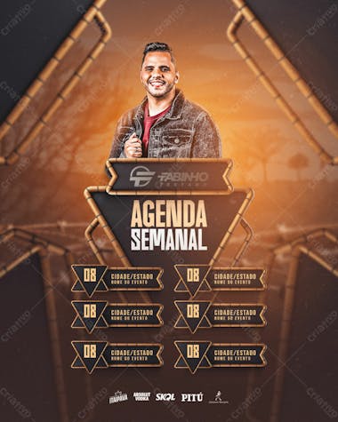 Flyer agenda artista fabinho testado