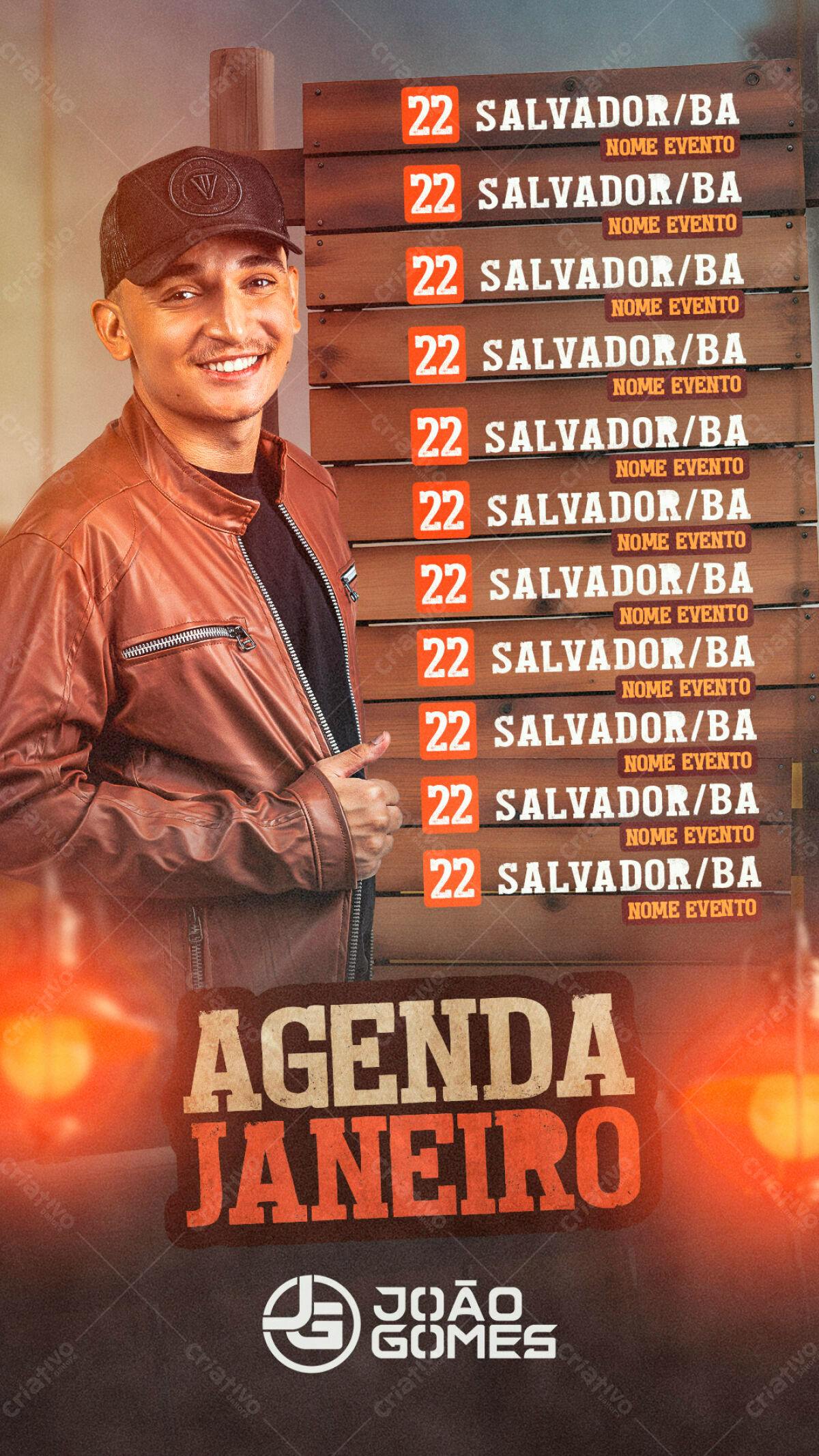 Flyer para Show João Gomes em Salvador PSD Editável