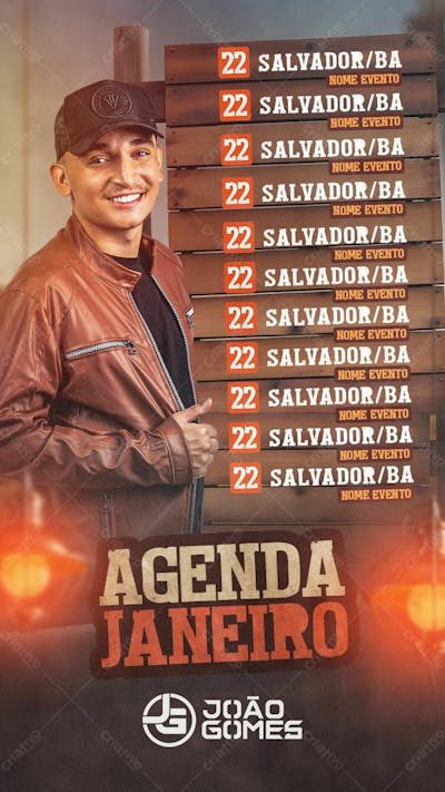 Flyer Artista Agenda João Gomes Story