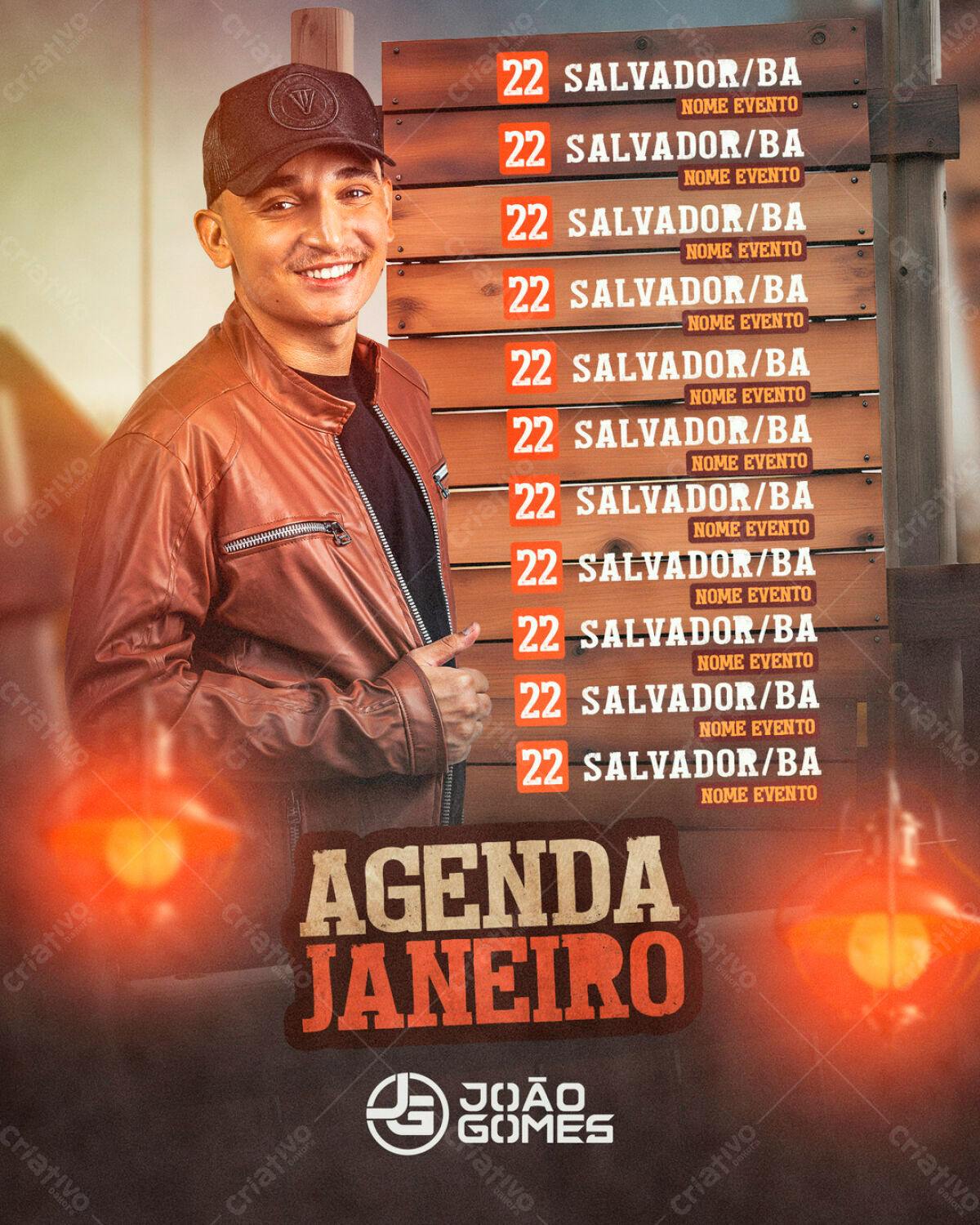 Flyer Agenda João Gomes Janeiro PSD Editável