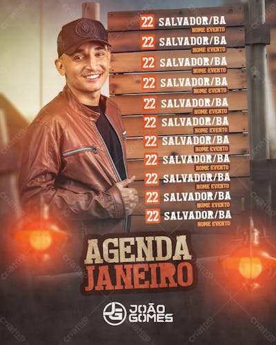 Flyer Artista Agenda João Gomes