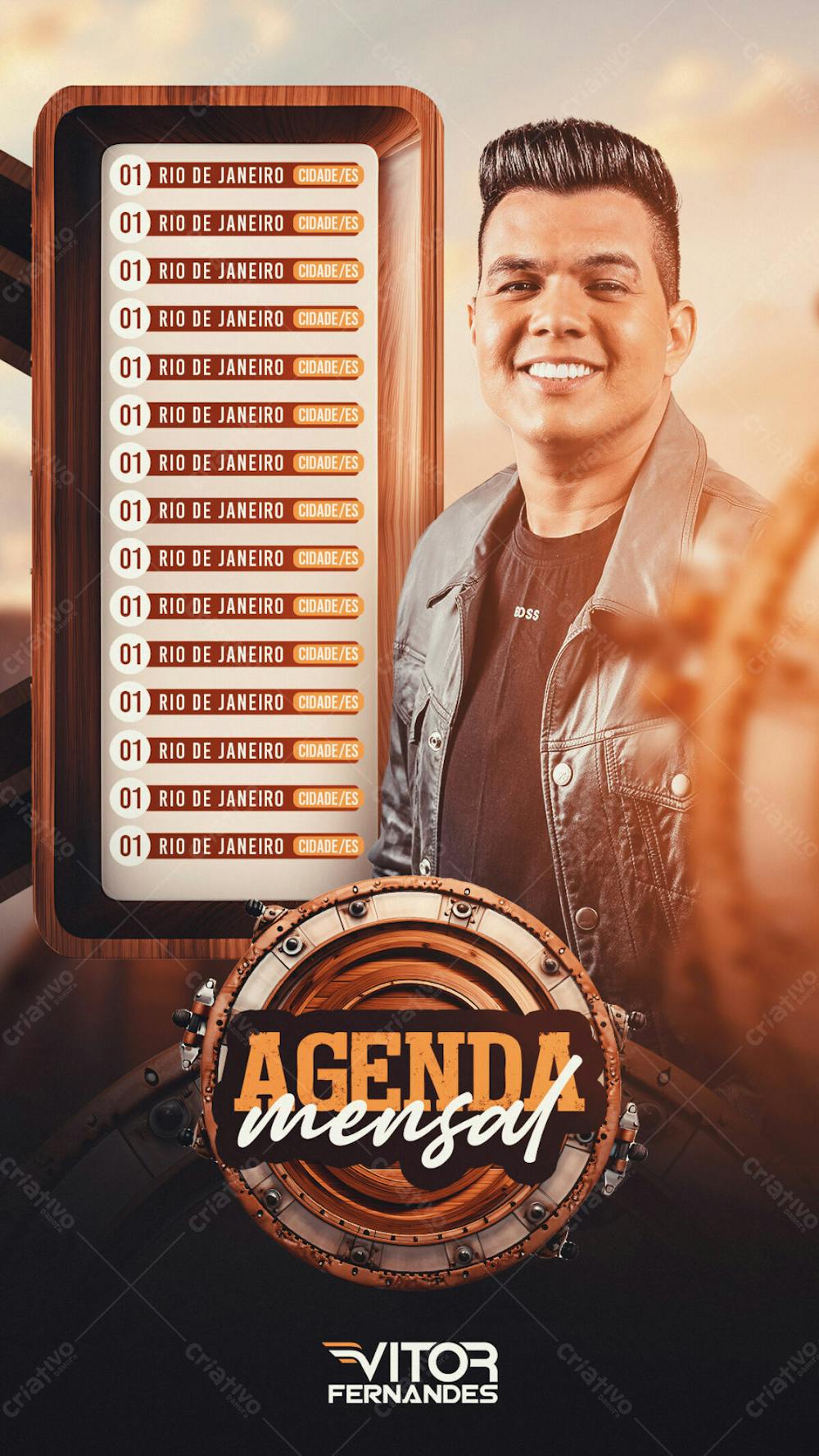 Flyer Artista Agenda Vitor Fernandes Story