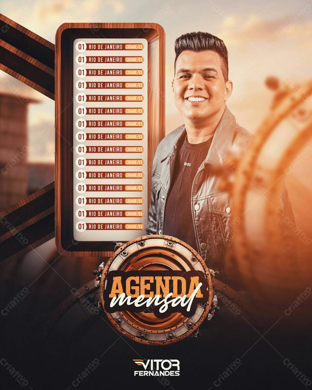 Flyer Artista Agenda Vitor Fernandes