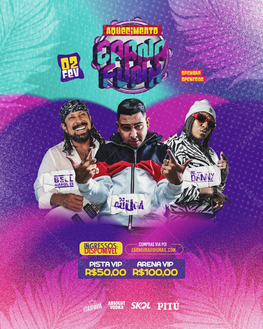 Flyer Evento Aquecimento Carna Funk