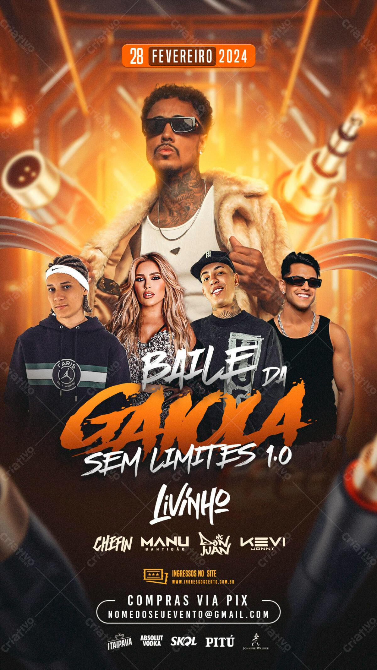 Flyer Baile da Gaiola Sem Limites 1.0 PSD Editável
