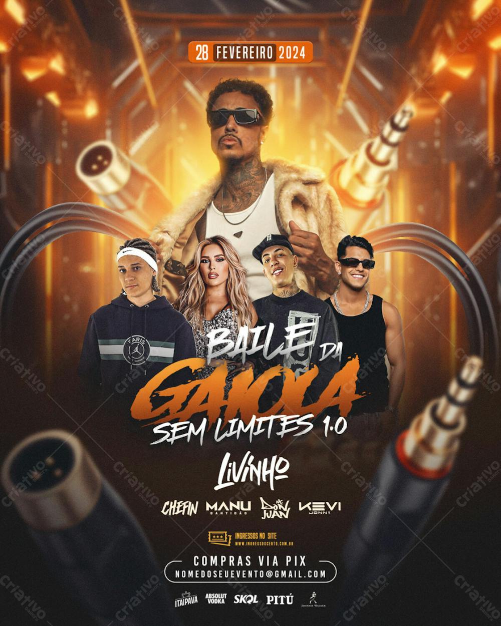 Flyer Evento Baile Da Gaiola Sem Limetes .