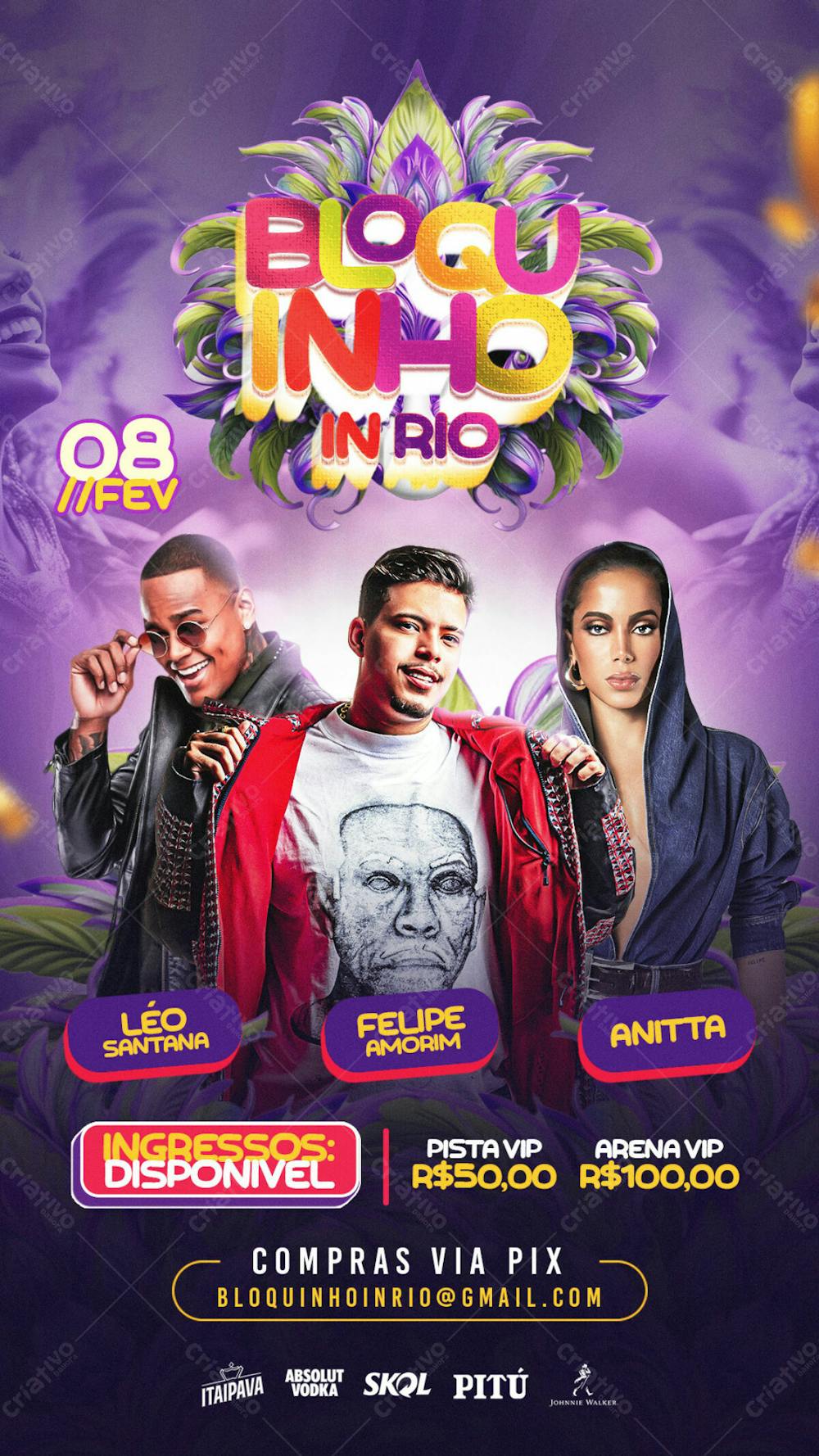 Flyer Evento Bloquinho In Rio Story