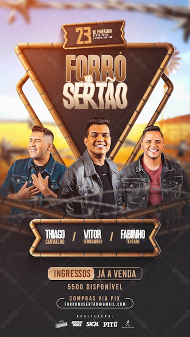 Flyer evento forró no sertão story