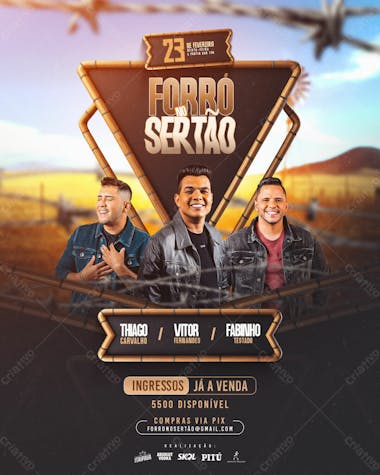 Flyer evento forró no sertão