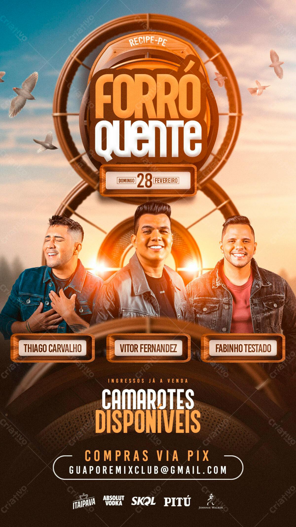 Flyer Forró Quente PSD Editável