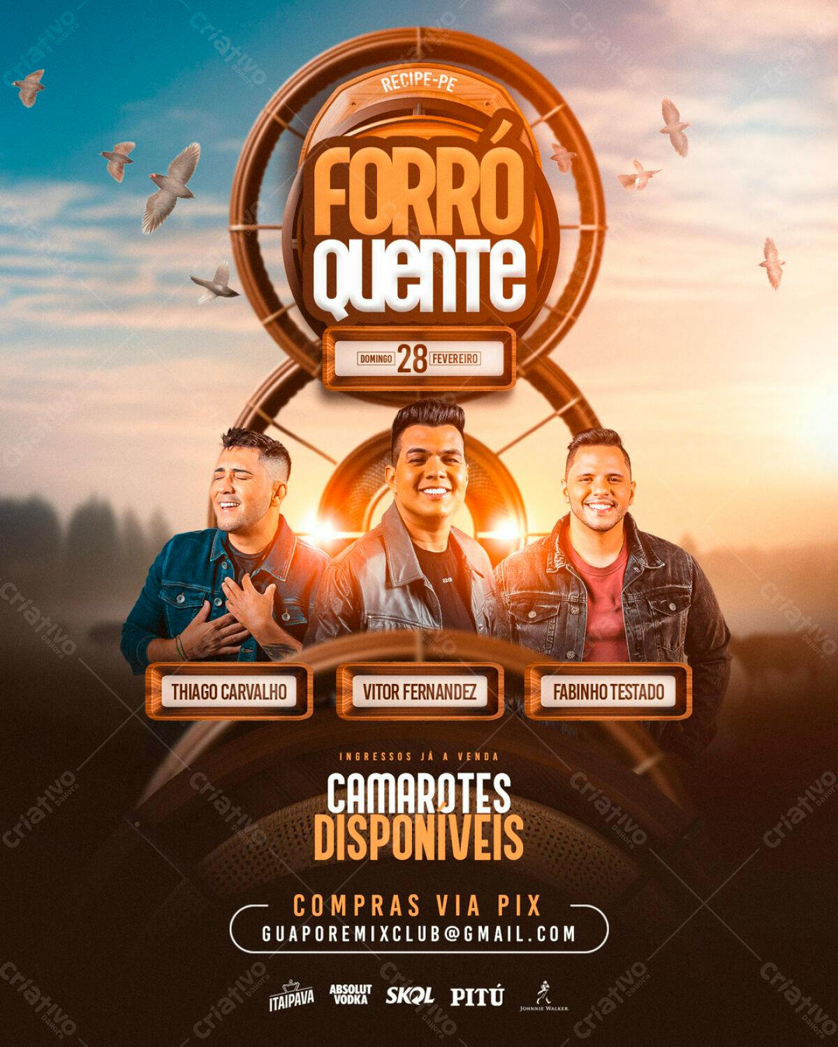 Flyer Forró Quente PSD Editável