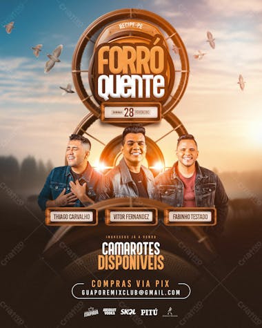 Flyer evento forró quente