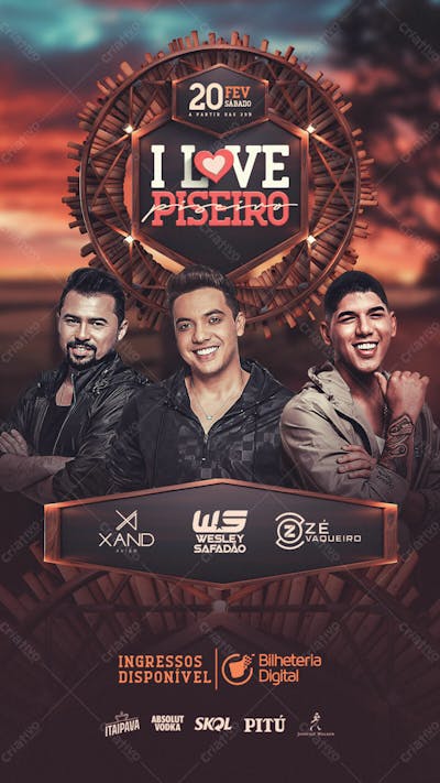 Flyer Evento I Love Piseiro Story