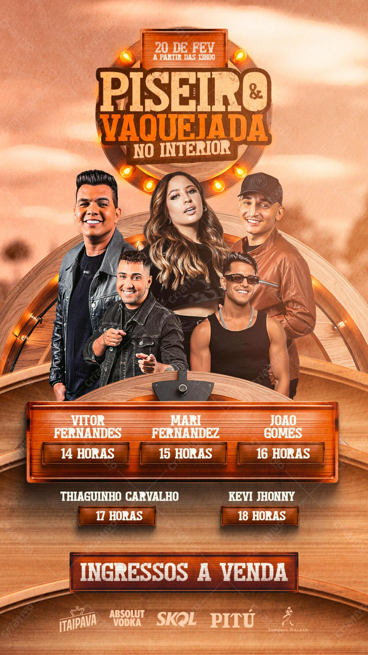 Flyer Piseiro e Vaquejada PSD Editável