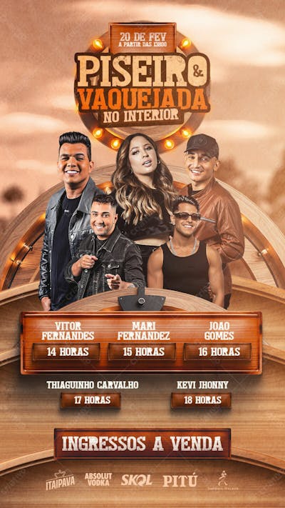 Flyer Evento Piseiro No Interior Story