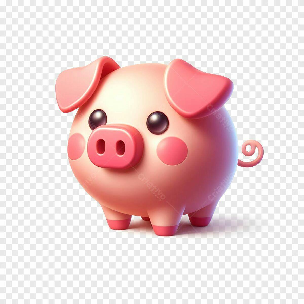 Ilustração de Porquinho Rosa PSD Editável