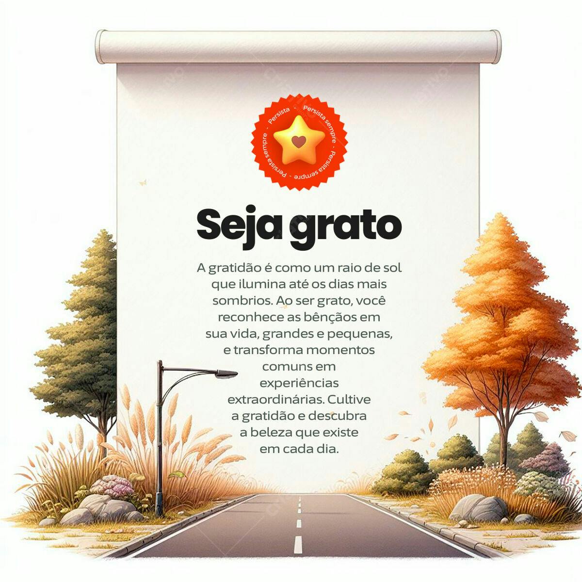 Poster Seja Grato PSD Editável