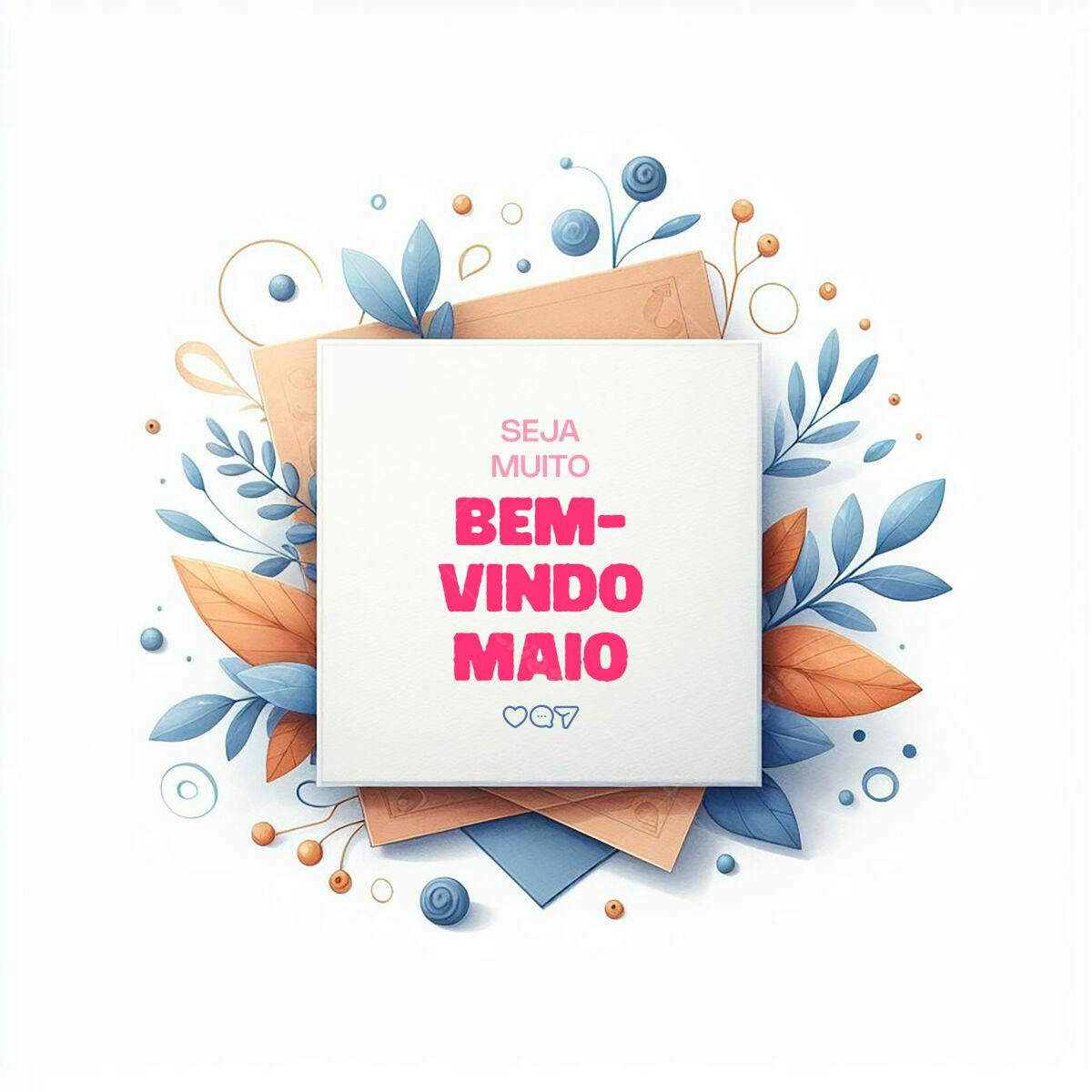 Post para Boas Vindas Maio PSD Editável
