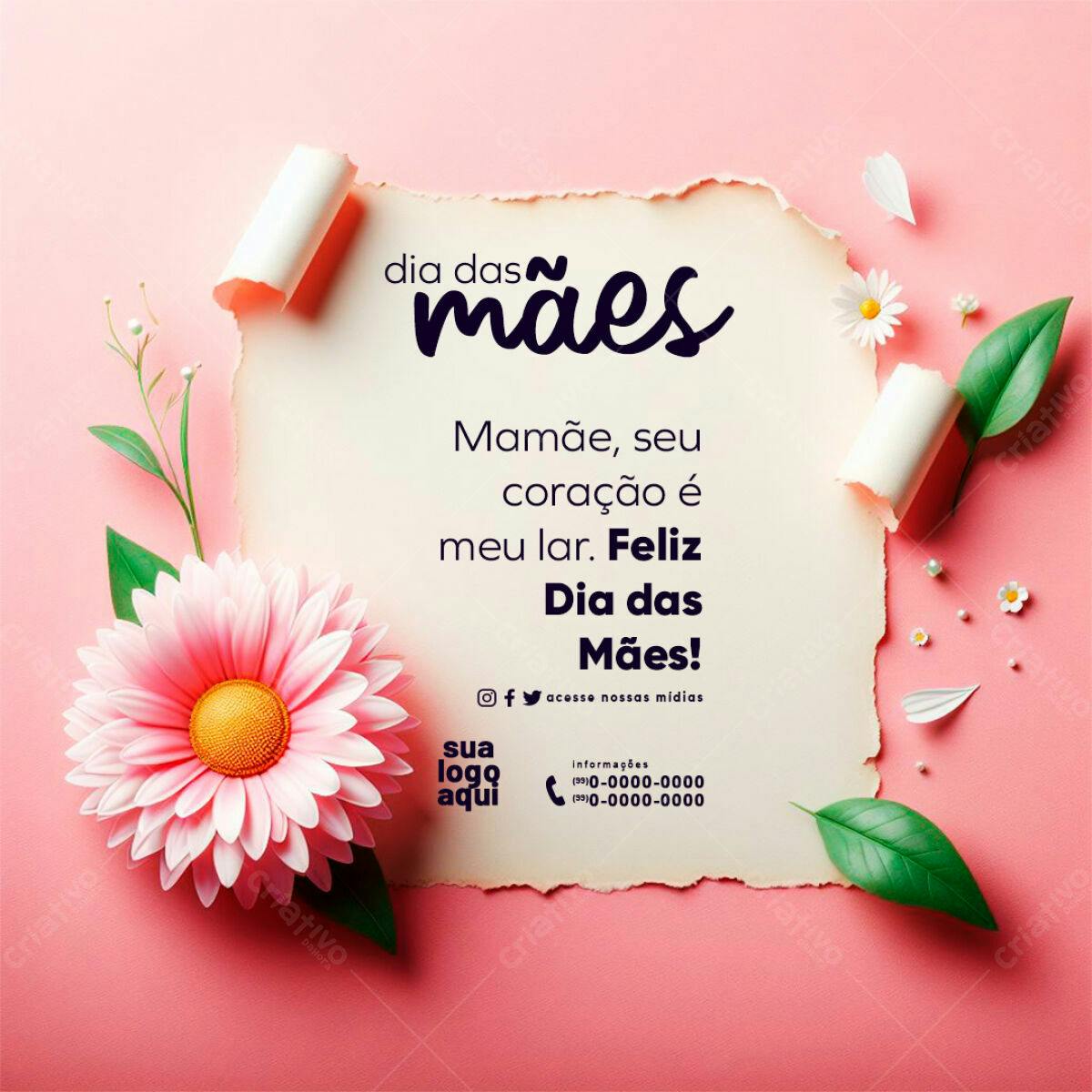 Post para Dia das Mães PSD Editável
