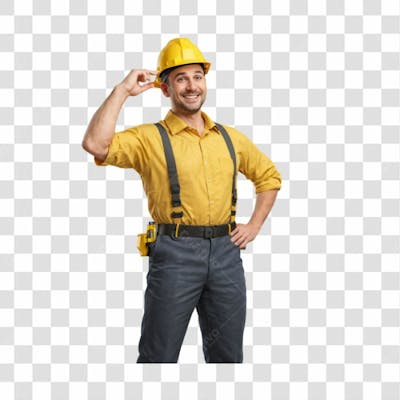 3D Render Trabalhador Cartoon Png Transparente