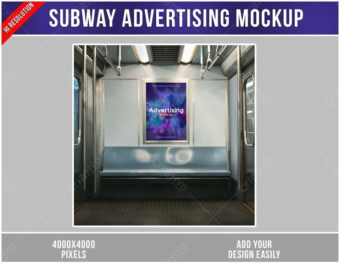 Mockup de Anúncio Metrô PSD Editável