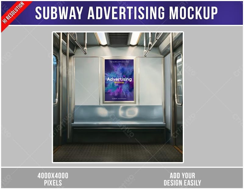 Publicidade em metrô mockup