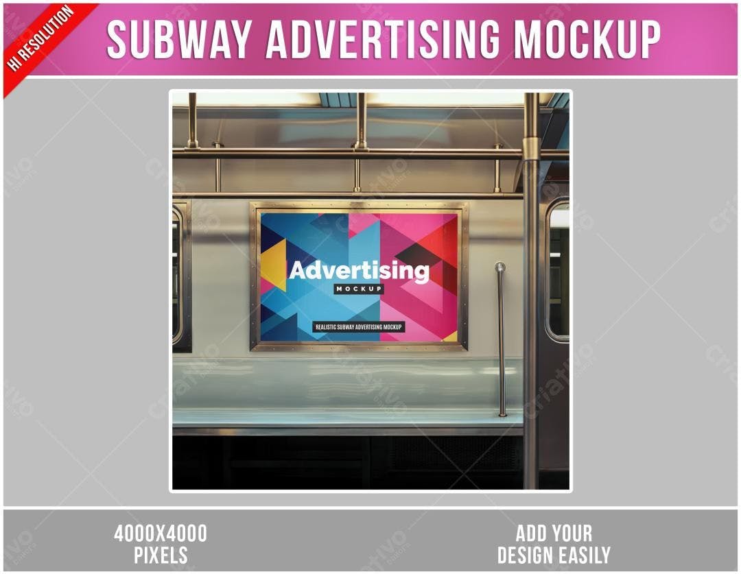 Mockup de Anúncio Metrô PSD Editável
