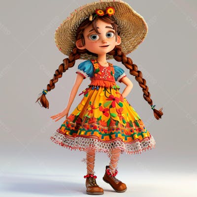 Garota Usando Roupa De Festa Junina 2