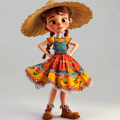 Garota Usando Roupa De Festa Junina 3