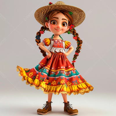 Garota Usando Roupa De Festa Junina 6