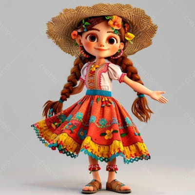 Garota Usando Roupa De Festa Junina 9