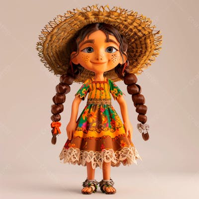 Garota Usando Roupa De Festa Junina 16