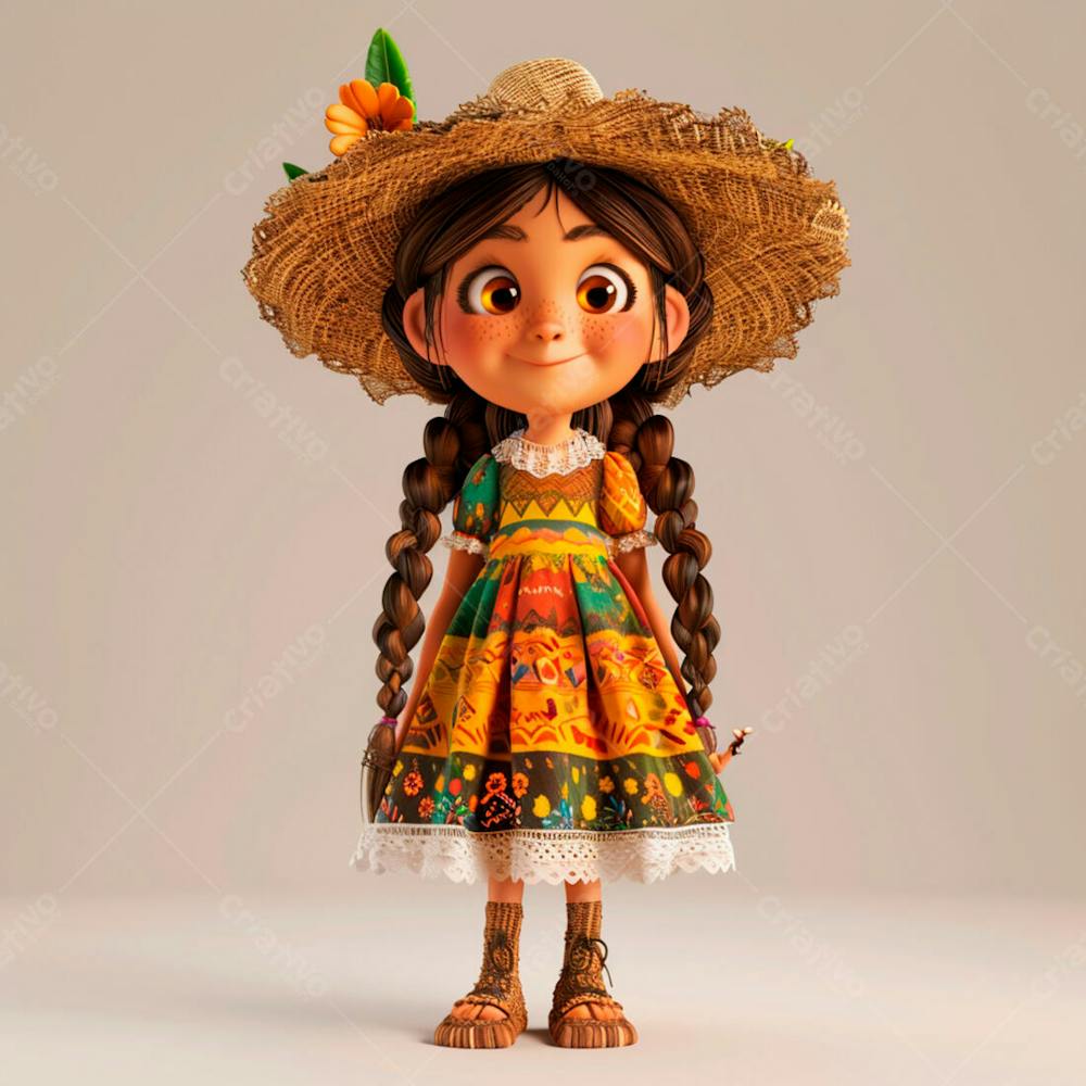 Garota Usando Roupa De Festa Junina 17