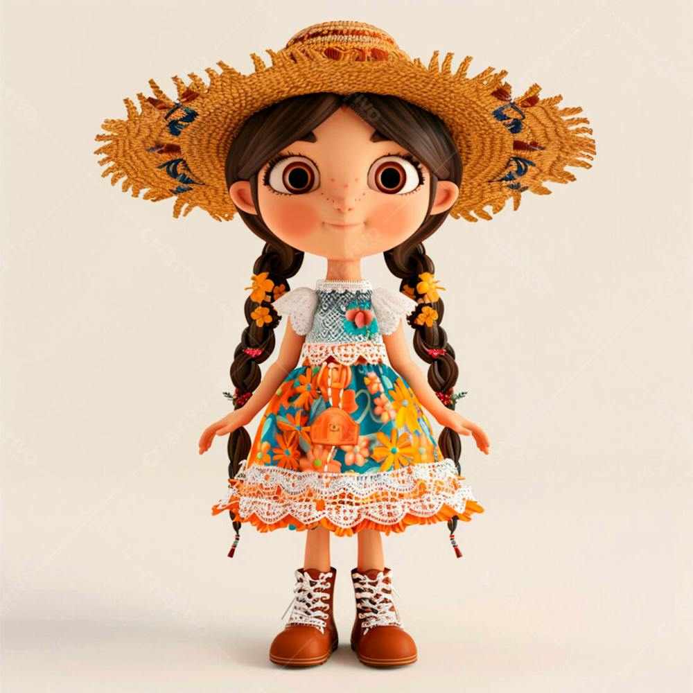 Garota Usando Roupa De Festa Junina 20