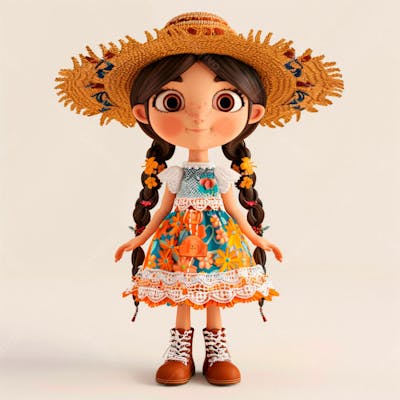 Garota Usando Roupa De Festa Junina 20