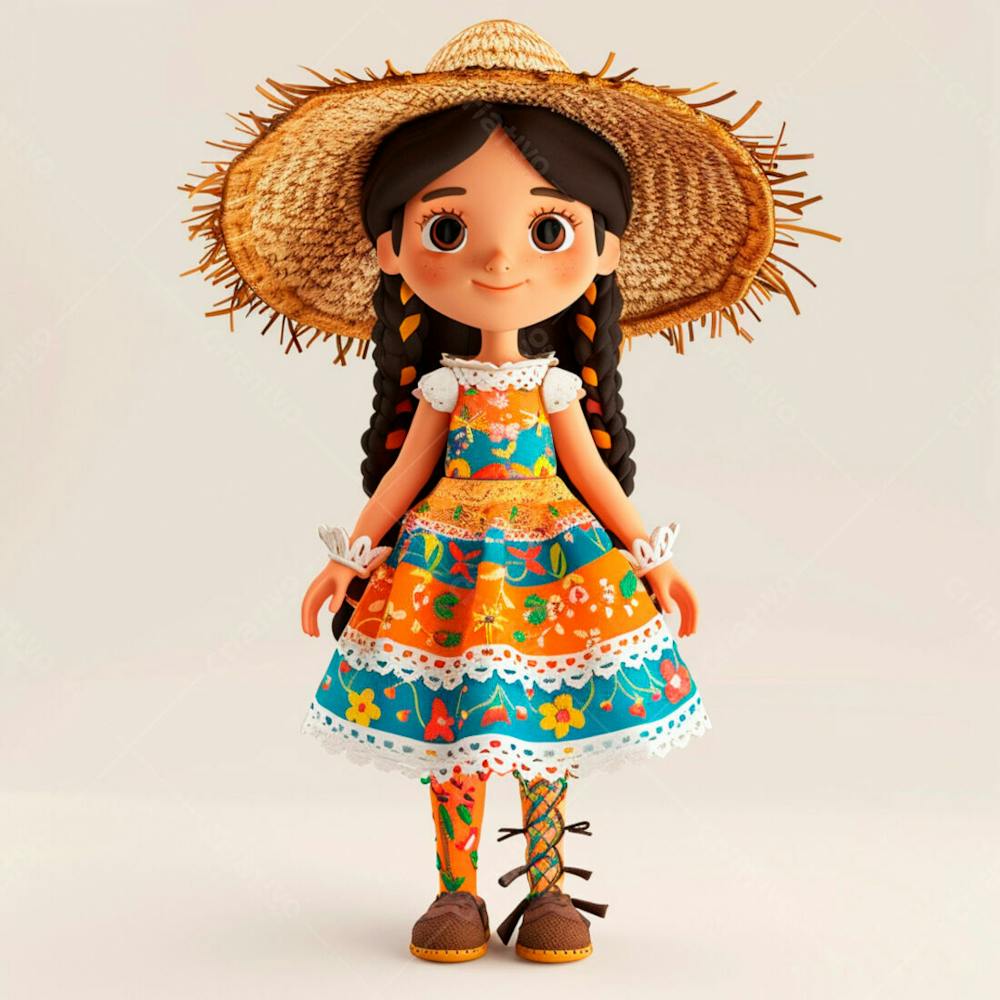 Garota Usando Roupa De Festa Junina 19