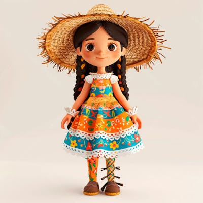 Garota Usando Roupa De Festa Junina 19