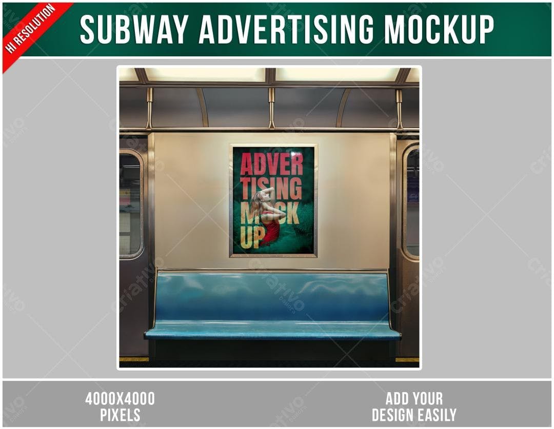 Mockup de Anúncio Metrô PSD Editável