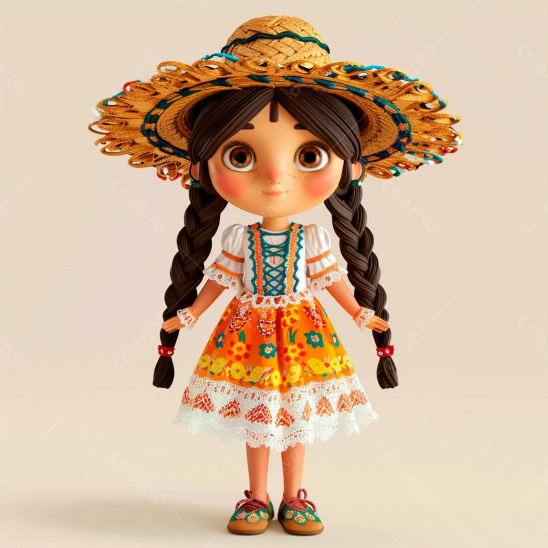 Menina em traje folclórico mexicano