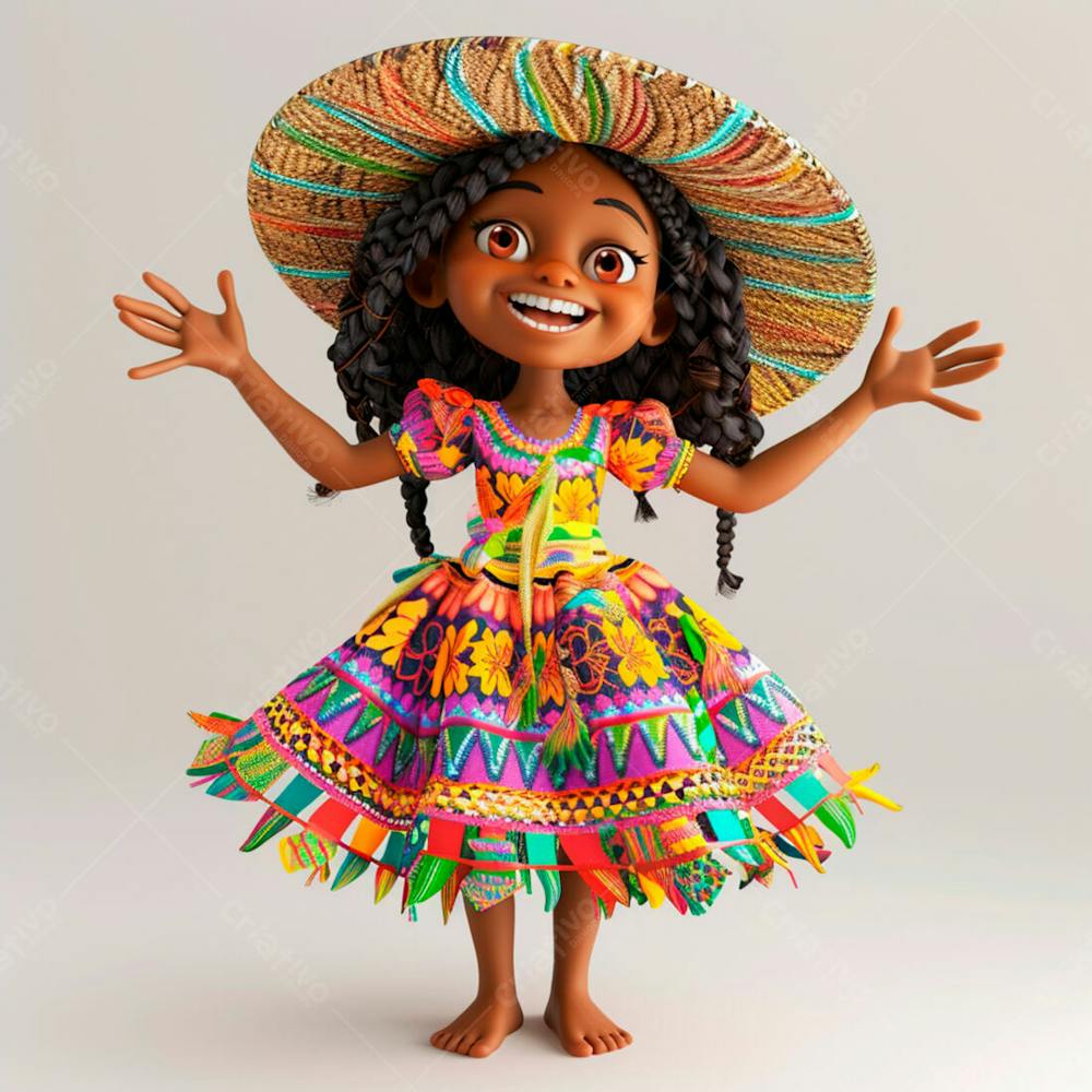 Garota Usando Roupa De Festa Junina 103