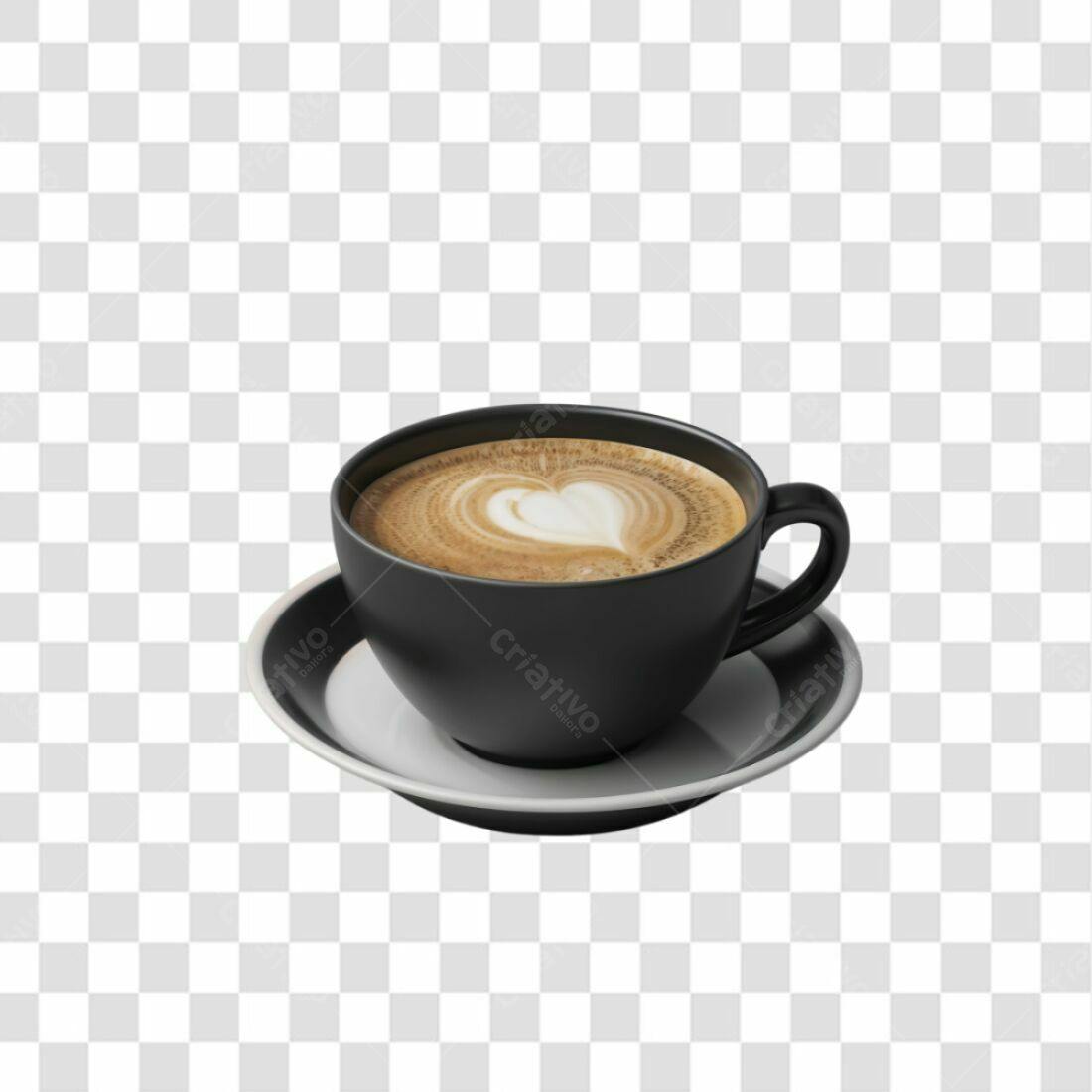 Icone Café com Arte Latte PNG com fundo transparente