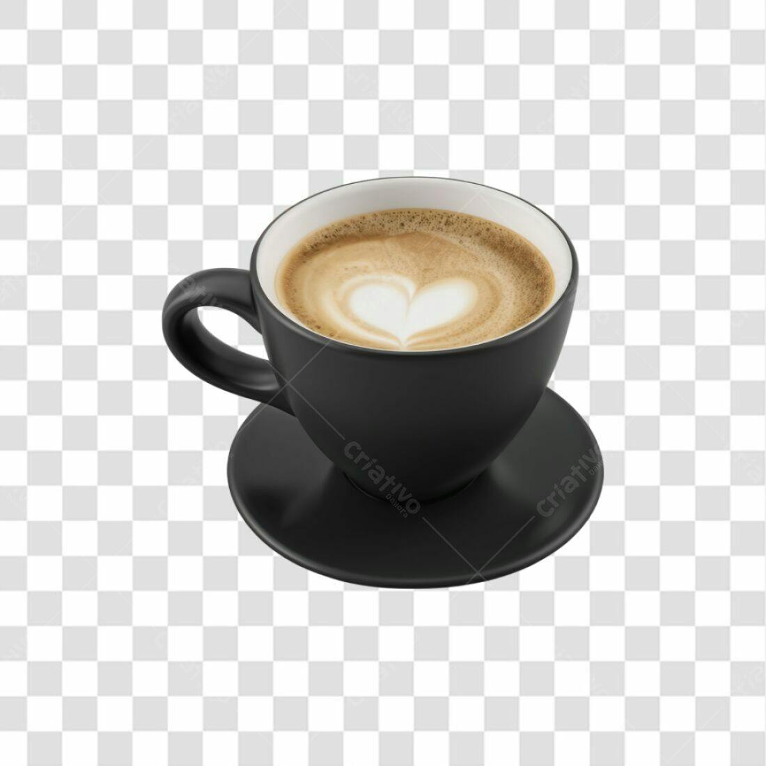 Icone Café com Arte Latte PNG com fundo transparente