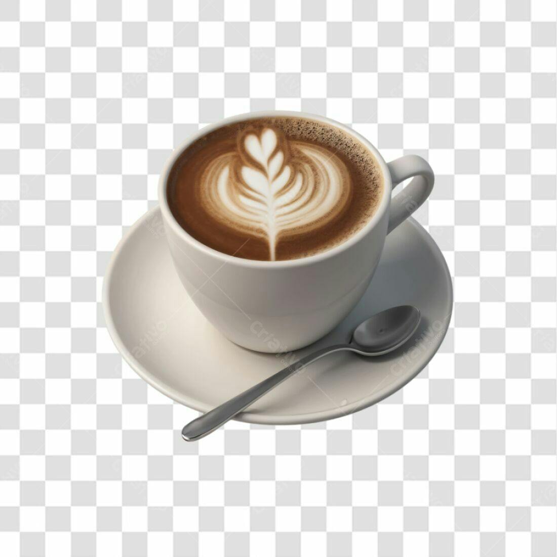 Icone Café com Arte Latte PNG com fundo transparente