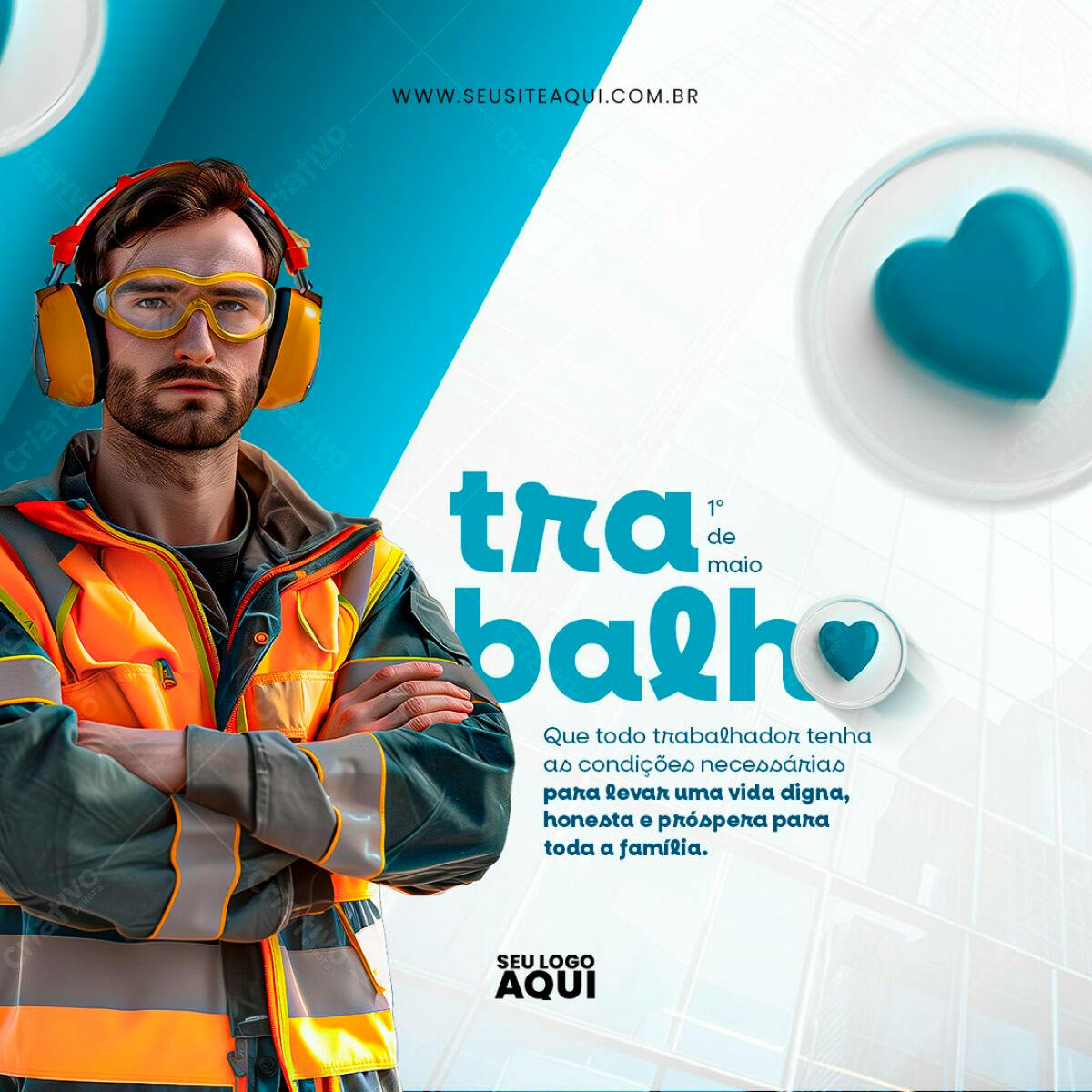 Post para Dia do Trabalho PSD Editável