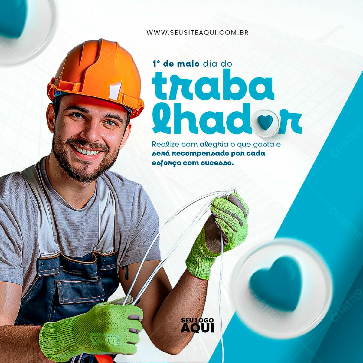 Flyer Dia do Trabalhador PSD Editável