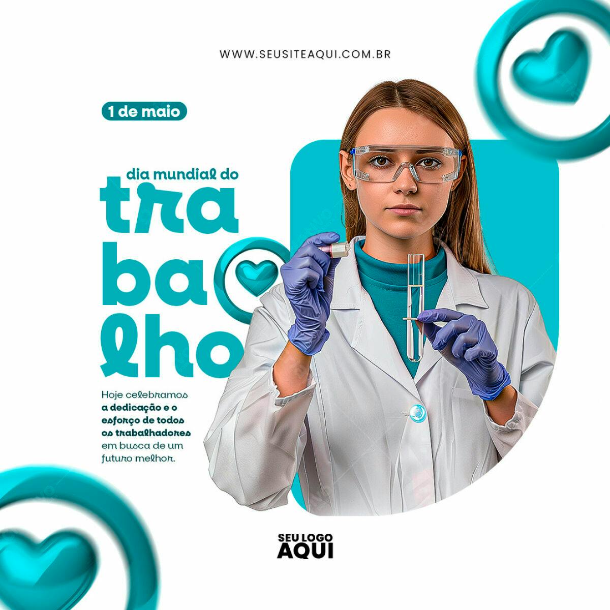 Post para Dia do Trabalho PSD Editável